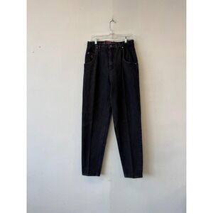 Vintage Bugle Boy 750 Jeans Mens 30x33 Black Charcoal Relaxed Tapered Denim 90s